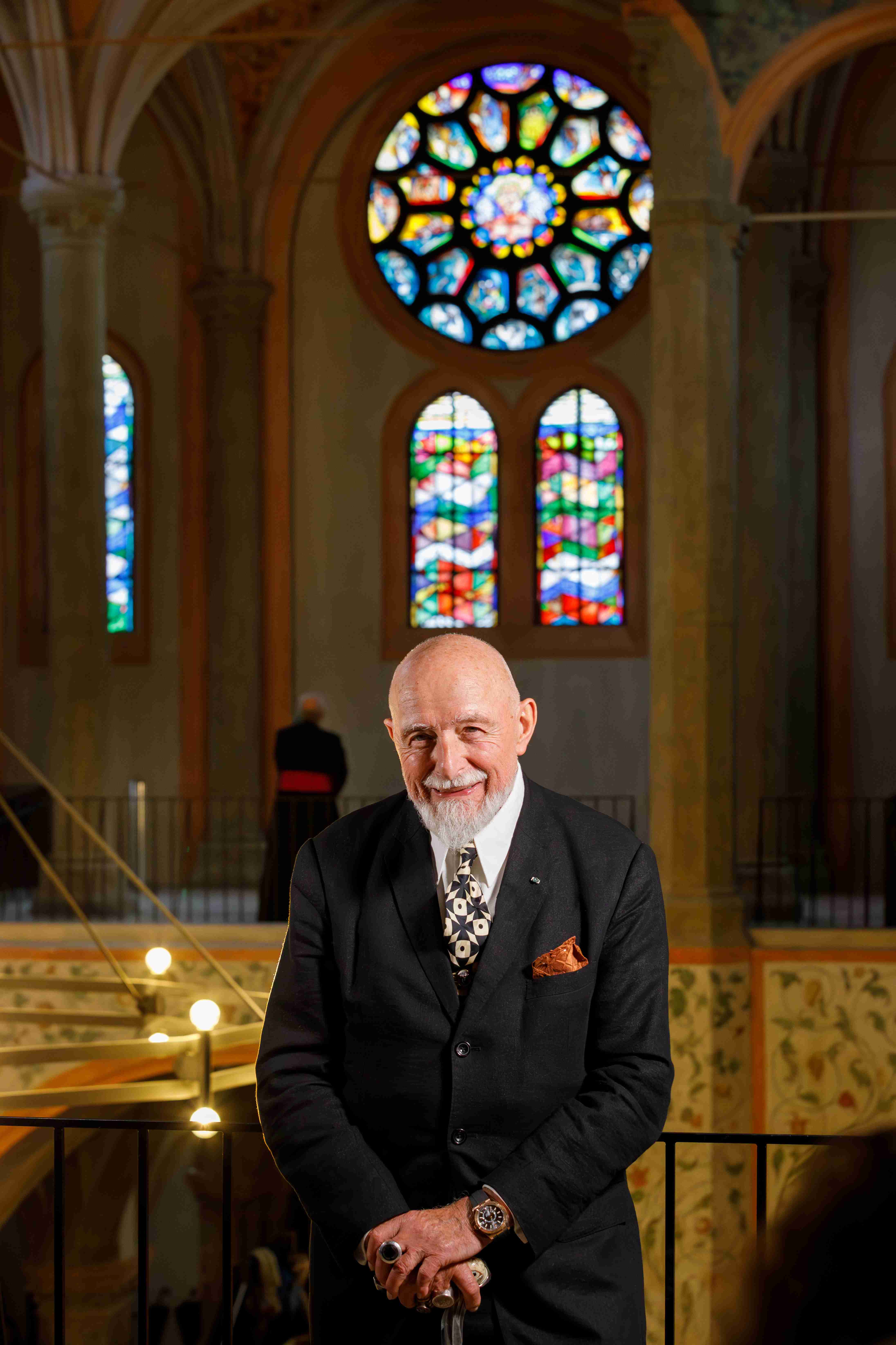 Markus Lüpertz vor der Westrosette (Foto: Julia Knorr, @Markus Lüpertz 2023)