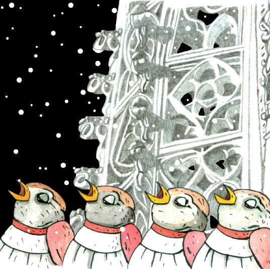 Dom-Spatzen, Illustration: Barbara Stefan